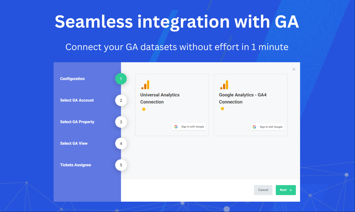 Seamless integration with GA